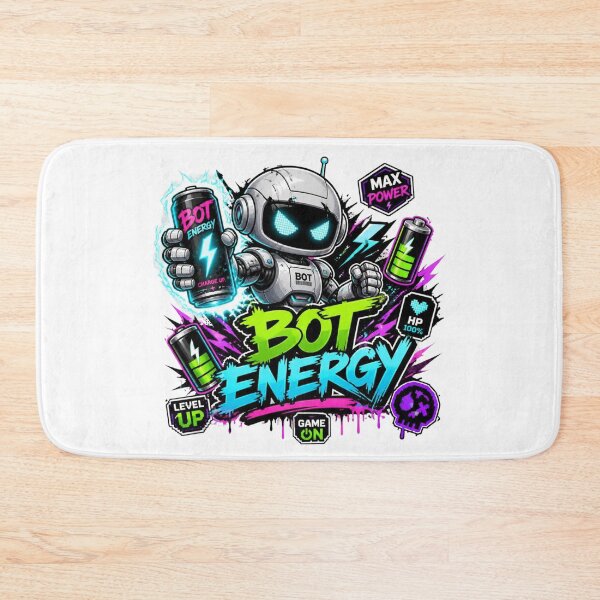 Item preview, BOT ENERGY Graffiti Sticker PNG | Cute Robot Aesthetic | Futuristic Cyber AI Vinyl Decal for Laptop, Water Bottle, Journal & Gamer Gift designed and sold by Stylestickers55.