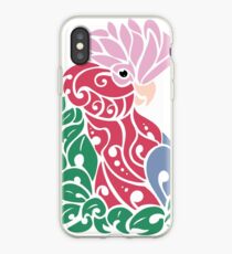 Galah cockatoo tribal tattoo pink rose-breasted parrot iPhone Case