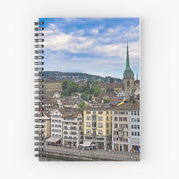Item preview, Old town Zurich street with colorful buildings and churches towers, Switzerland designed and sold by goceris.