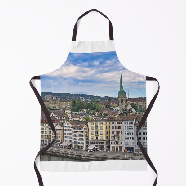 Item preview, Old town Zurich street with colorful buildings and churches towers, Switzerland designed and sold by goceris.