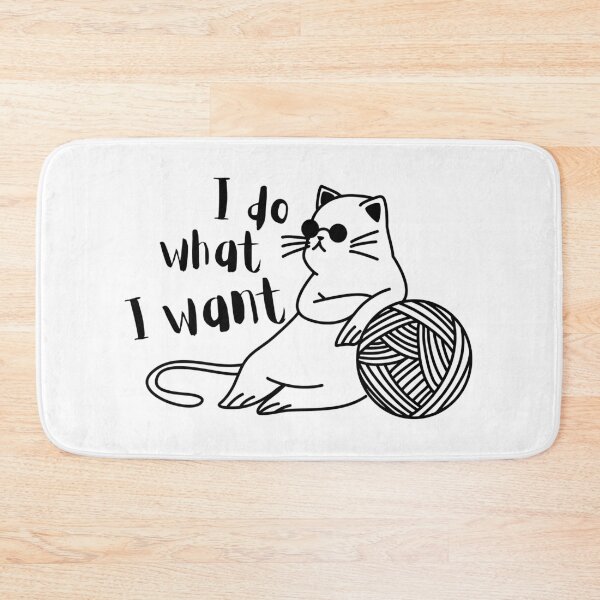 Item preview, I Do What I Want – Grumpy Animal Lazy Cat Minimalist Funny Cat Lover Gift  designed and sold by Artycom.