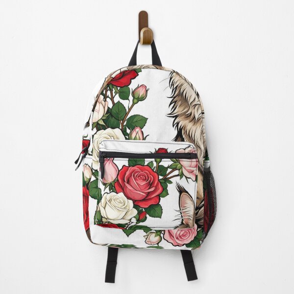 Item preview, Maine Coon cat surrounded by roses designed and sold by DVerse Studio.