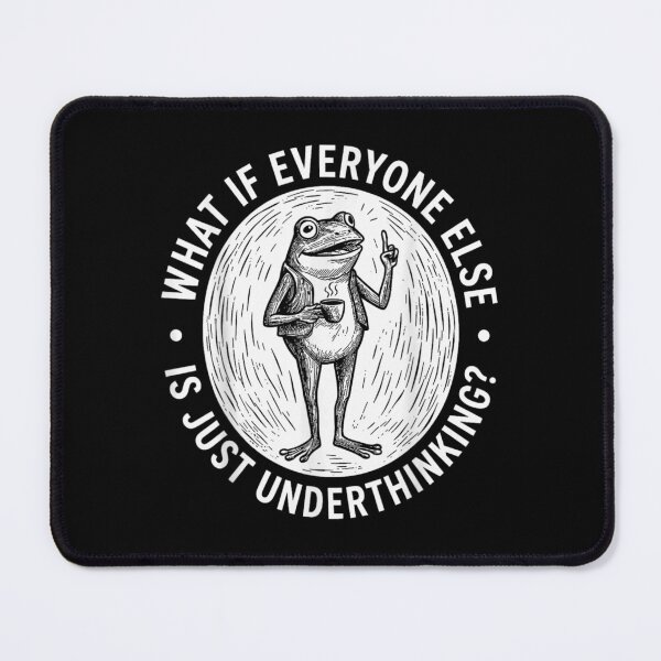 Item preview, What If Everyone Else Is Just Underthinking Frog Coffee Meme Vintage Art designed and sold by Twindluzz.