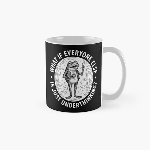 Item preview, ¿Y si todos los demás simplemente no piensan lo suficiente? Meme de café con ranas Arte vintage designed and sold by Twindluzz.