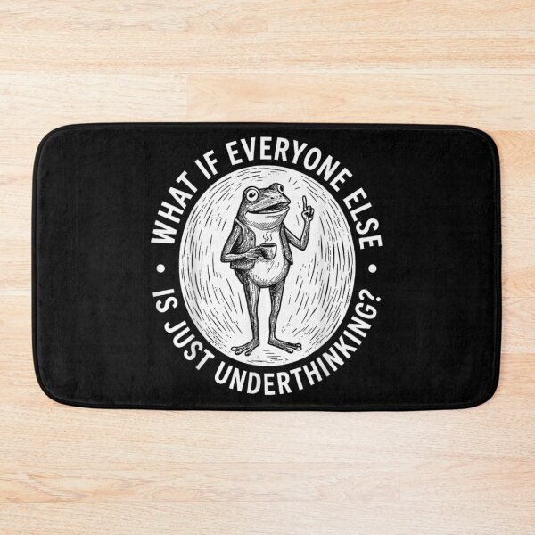 Item preview, What If Everyone Else Is Just Underthinking Frog Coffee Meme Vintage Art designed and sold by Twindluzz.