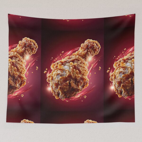 Item preview, Golden Crispy Fried Chicken Drumstick | Crunchy Food Art | Crispy Comfort Food Illustration designed and sold by Grafititee.