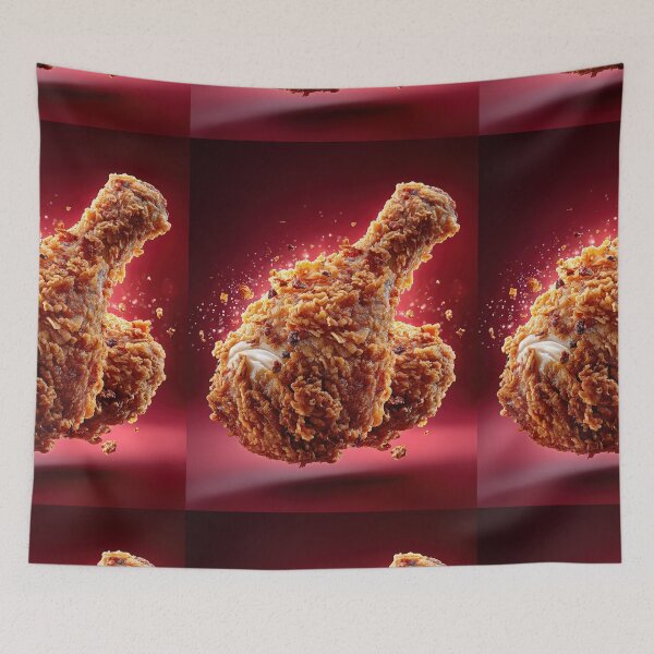 Item preview, Golden Crispy Fried Chicken Drumstick | Crunchy Food Art | Crispy Comfort Food Illustration designed and sold by Grafititee.