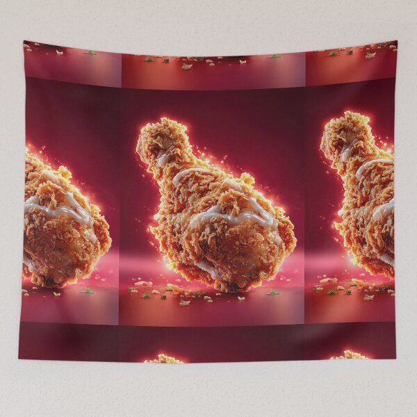 Item preview, Golden Crispy Fried Chicken Drumstick | Crunchy Food Art | Crispy Comfort Food Illustration designed and sold by Grafititee.