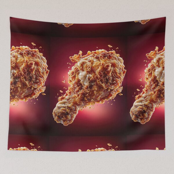 Item preview, Golden Crispy Fried Chicken Drumstick | Crunchy Food Art | Crispy Comfort Food Illustration designed and sold by Grafititee.