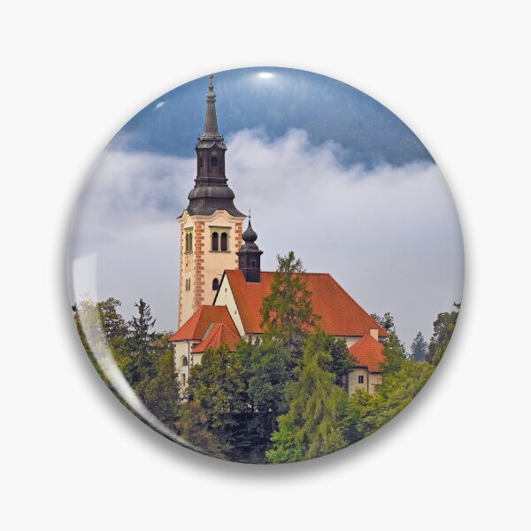 Item preview, Morning view of Pilgrimage Church of the Assumption of Maria, Bled lake, Julian Alps, Slovenia designed and sold by goceris.