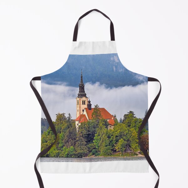Item preview, Morning view of Pilgrimage Church of the Assumption of Maria, Bled lake, Julian Alps, Slovenia designed and sold by goceris.