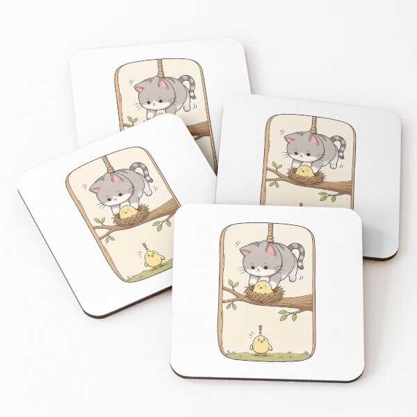 Item preview, Cat catch a bird and got caught designed and sold by Kitty-and-Cat.