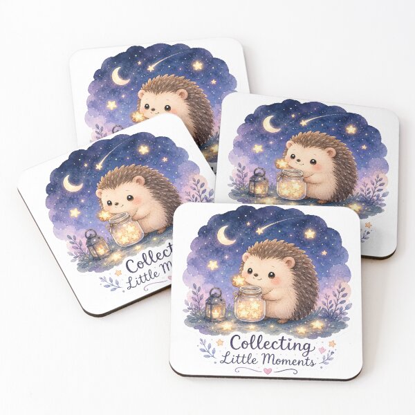 Item preview, Collecting Little Moments – Cute Hedgehog Starry Night Sticker designed and sold by BLOOMVELLE.