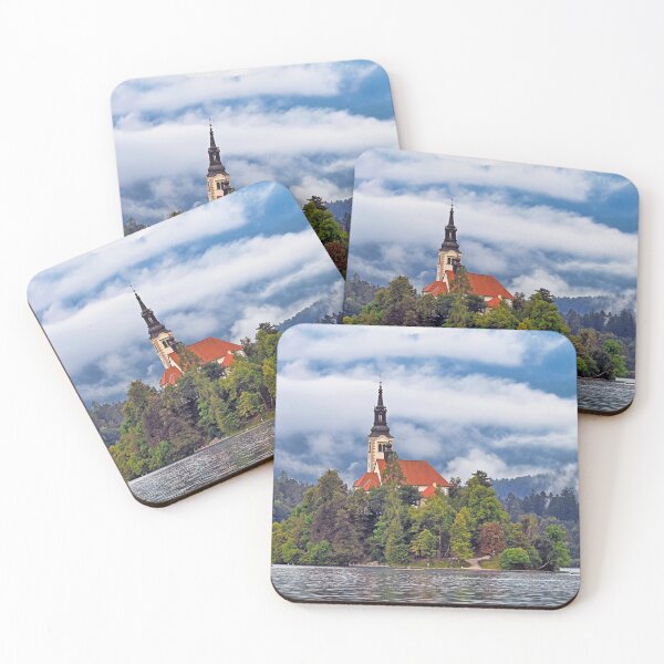 Item preview, Morning view of Pilgrimage Church of the Assumption of Maria, Bled lake, Julian Alps, Slovenia, Europe designed and sold by goceris.