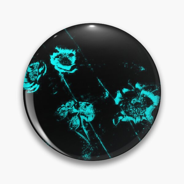 Artikelvorschau, Neon Bloom in the Void — Cyan Dark Floral Botanical Print entworfen und verkauft von BatNature.