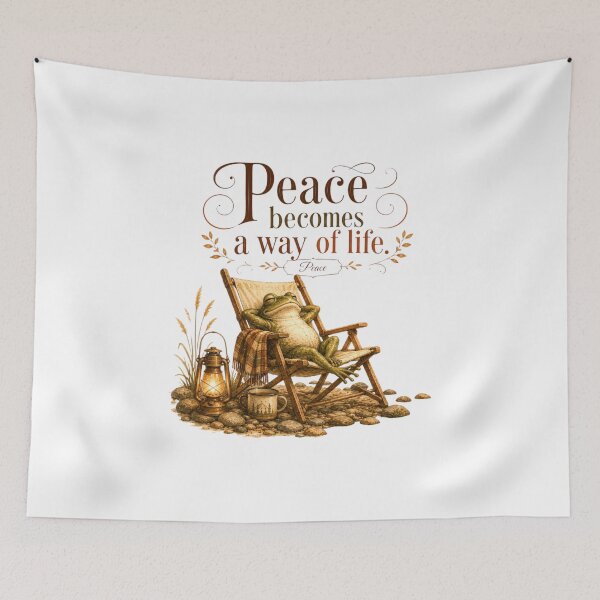 Item preview, Peace Becomes A Way Of Life Vintage Frog Nature Therapy designed and sold by AQUILAKREO.