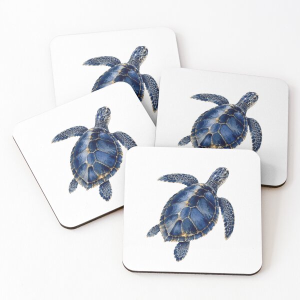 Item preview, Elegant Blue Sea Turtle with Gold Accents designed and sold by SOUFIANE1991.