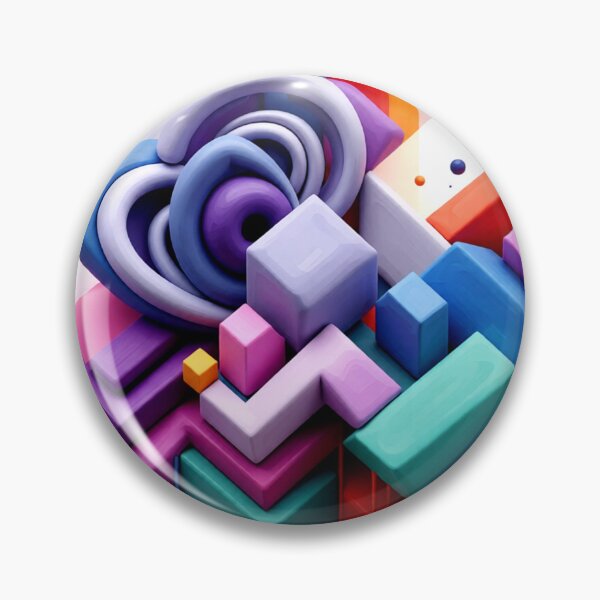 Item preview, cubic fusion C colorful geometric cubic abstract design designed and sold by SmashingDeals.