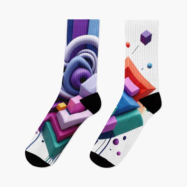 Item preview, cubic fusion C colorful geometric cubic abstract design designed and sold by SmashingDeals.