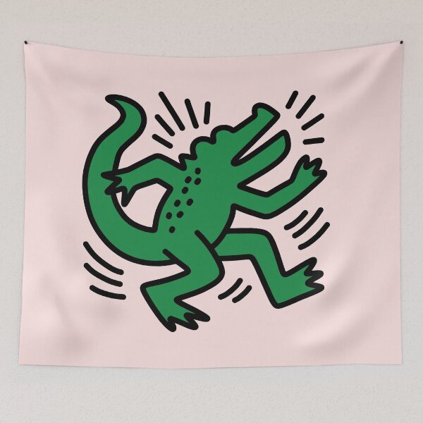 Item preview, Funny Keith Haring-inspired Dancing Crocodile designed and sold by ZERO-MIND.