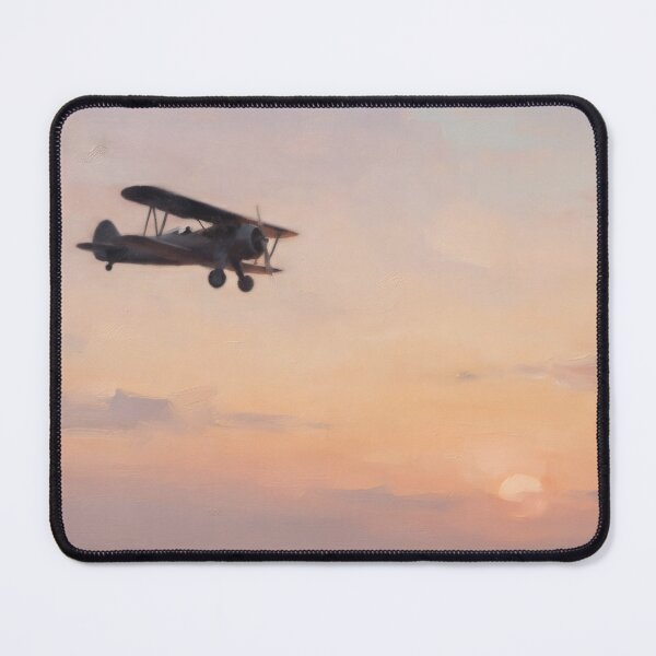 Item preview, Vintage Biplane Flying at Golden Sunset Sky designed and sold by Jozefin's Studio.
