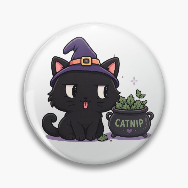 Item preview, Witch Cat with Catnip designed and sold by Kitty-and-Cat.