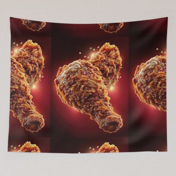 Item preview, Golden Crispy Fried Chicken Drumstick | Crunchy Food Art | Crispy Comfort Food Illustration designed and sold by Grafititee.
