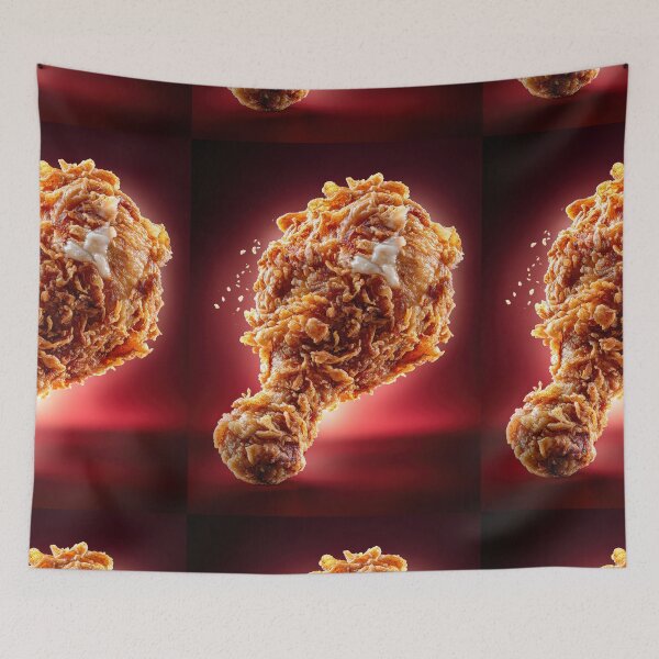 Item preview, Golden Crispy Fried Chicken Drumstick | Crunchy Food Art | Crispy Comfort Food Illustration designed and sold by Grafititee.