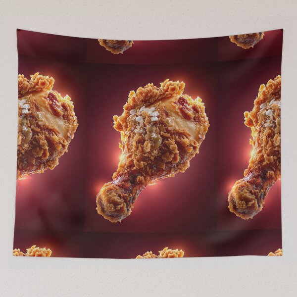 Item preview, Golden Crispy Fried Chicken Drumstick | Crunchy Food Art | Crispy Comfort Food Illustration designed and sold by Grafititee.
