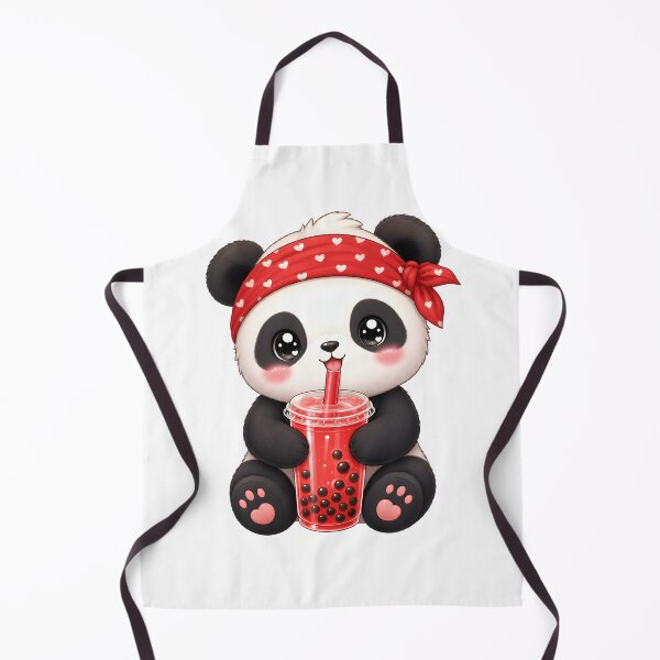 Item preview, Cute panda with bubble tea – Kawaii cartoon illustration designed and sold by Halbeskilo.