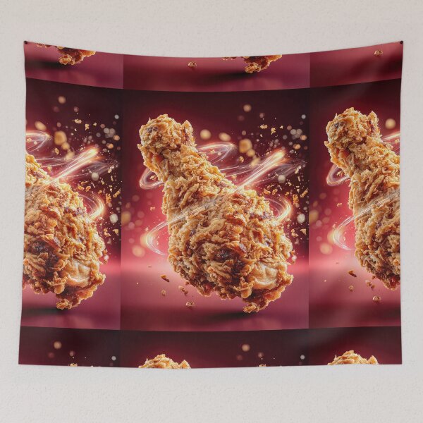 Item preview, Golden Crispy Fried Chicken Drumstick | Crunchy Food Art | Crispy Comfort Food Illustration designed and sold by Grafititee.