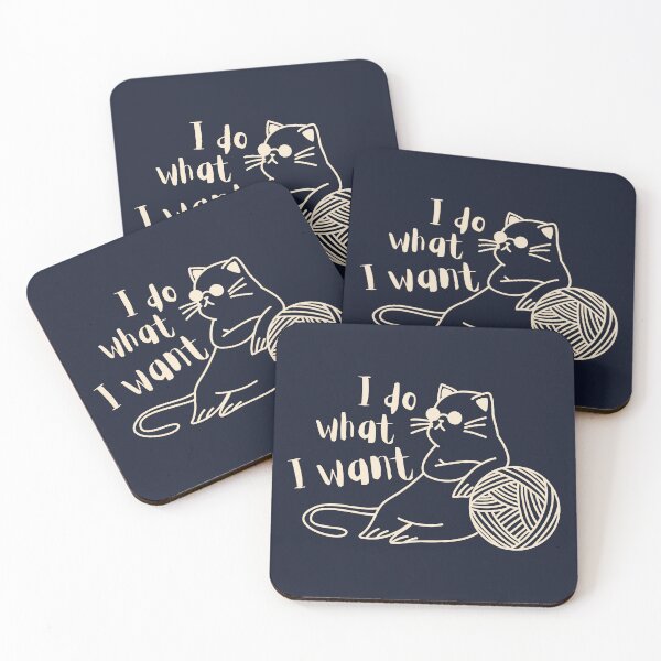 Item preview, I Do What I Want – Grumpy Animal Lazy Cat Minimalist Funny Cat Lover Gift  designed and sold by Artycom.