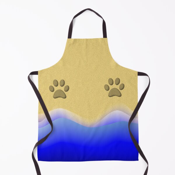 Item preview, Beach Waves with Cat Paw prints Minimalist designed and sold by RubberBandBall.