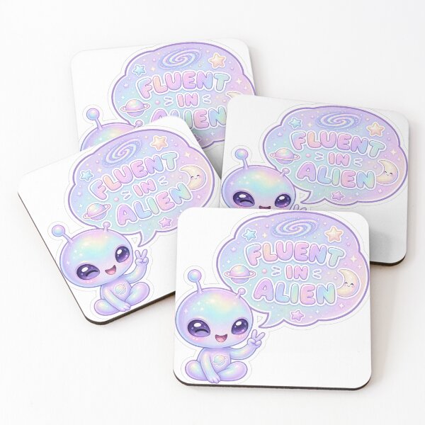 Item preview, Fluent in Alien Pastel Alien with speech bubble designed and sold by BoosterShop.