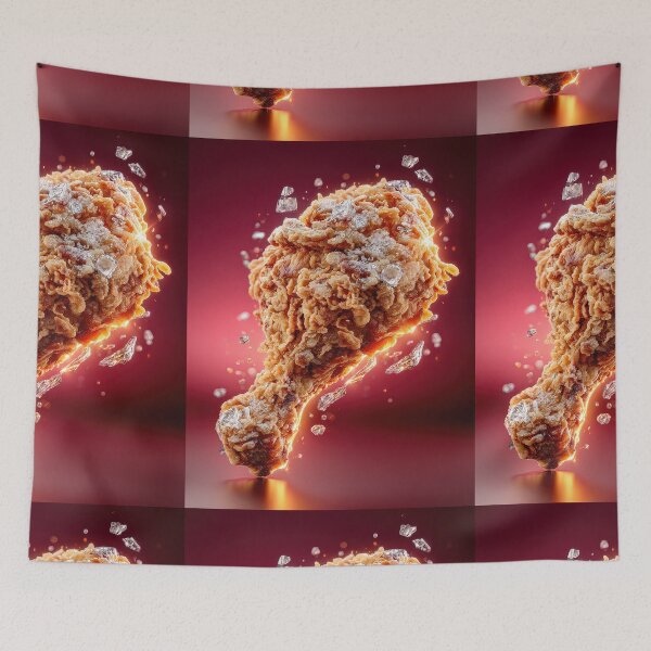 Item preview, Golden Crispy Fried Chicken Drumstick | Crunchy Food Art | Crispy Comfort Food Illustration designed and sold by Grafititee.