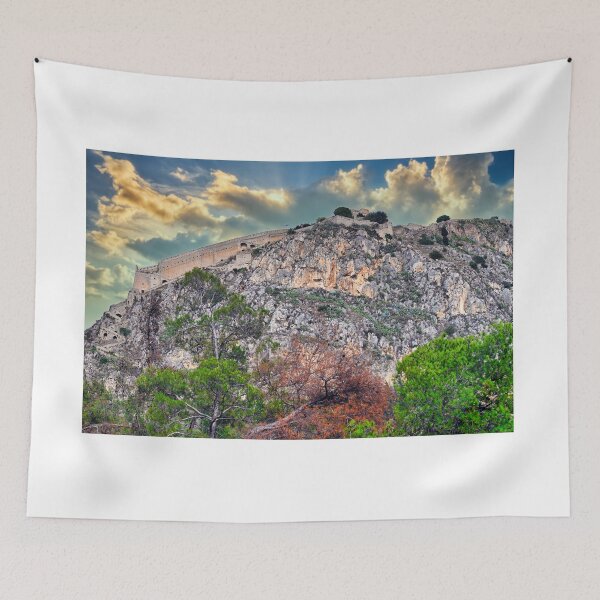 Item preview, Dramatic sunset over Palamidi castle on the hill, Nafplio, Greece designed and sold by goceris.