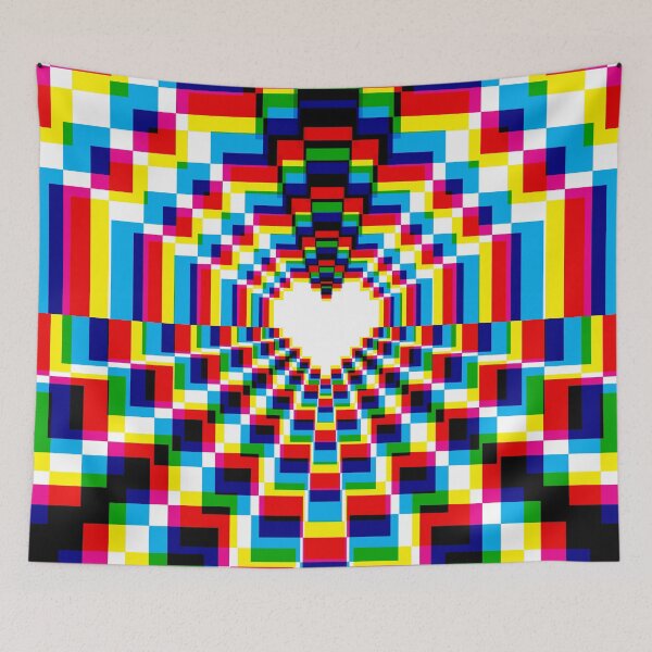 Item preview, Pixel Heart Kaleidoscope - CMYK designed and sold by animinimal.