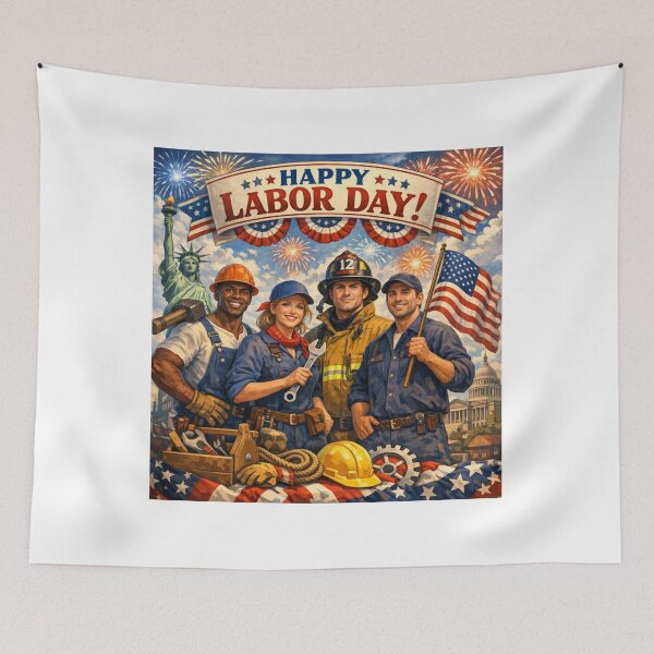 Item preview, Happy Labor Day Patriotic American Workers designed and sold by Nela-&-Lena.