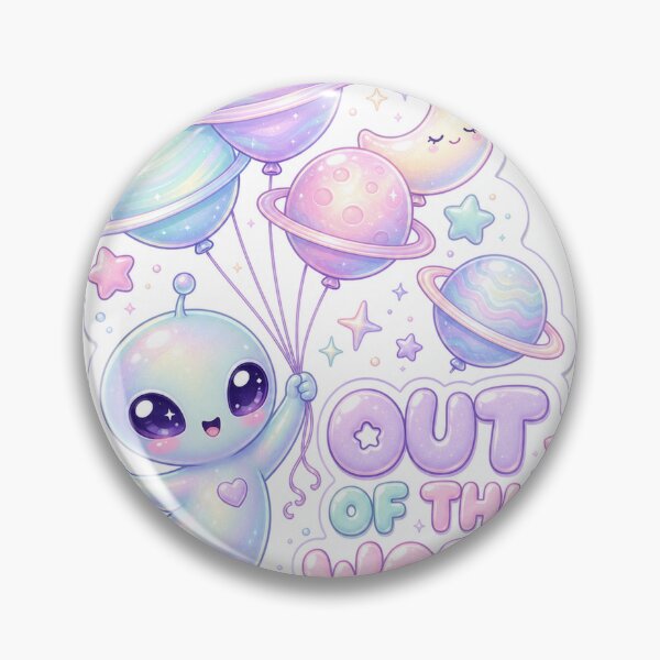 Item preview, Out of This World Pastel Alien with Planet Balloons designed and sold by BoosterShop.