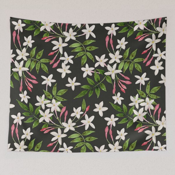 Item preview, Pink Jasmine Pattern Painted by Hand in Watercolor designed and sold by andrebalest.art.