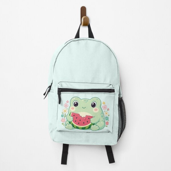Item preview, Cute Kawaii Frog Eating Watermelon designed and sold by SweetLilith.