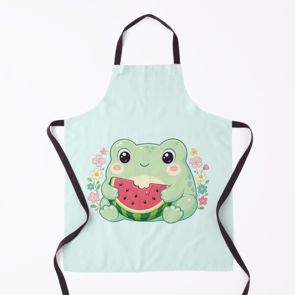 Item preview, Cute Kawaii Frog Eating Watermelon designed and sold by SweetLilith.