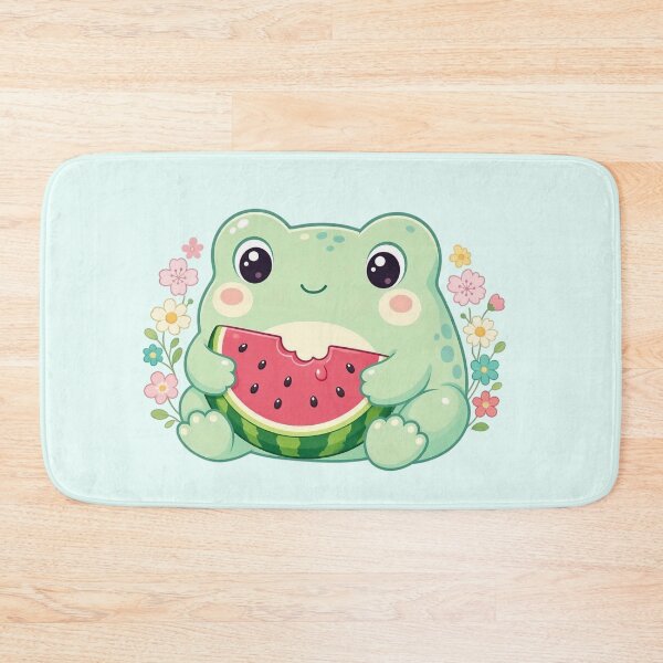 Item preview, Cute Kawaii Frog Eating Watermelon  designed and sold by SweetLilith.