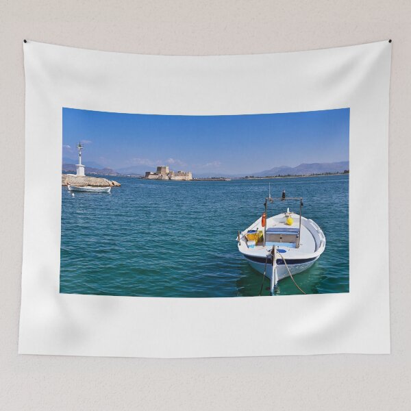 Item preview, Bourtzi water fortress, Nafplio, Peloponnese, Greece, seascape,summertime designed and sold by goceris.