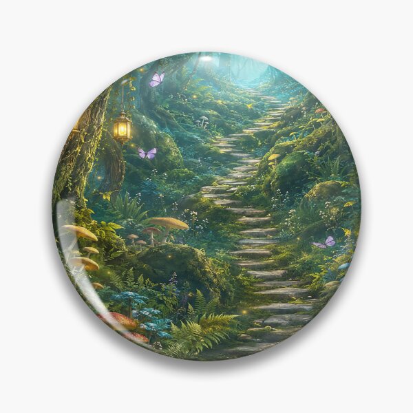 Item preview, Mystical Forest Path with Glowing Lanterns designed and sold by ALW951.