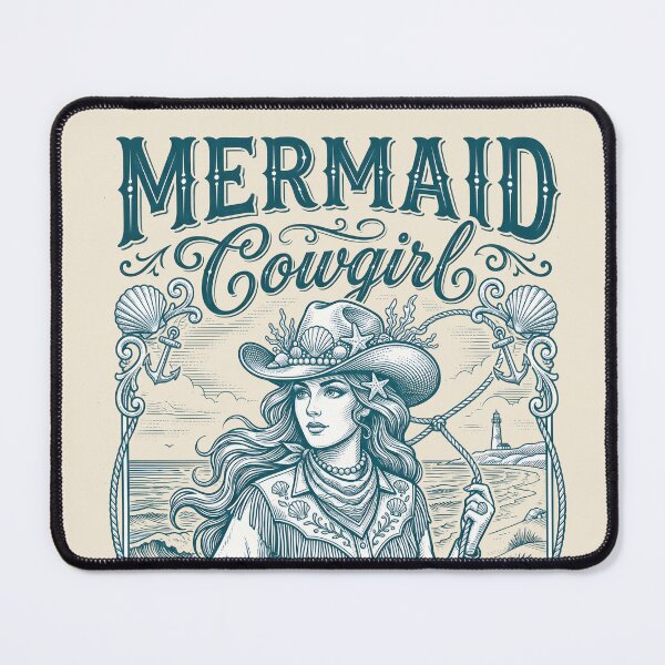 Item preview, Mermaid Cowgirl – Coastal Cowgirl Lasso Design designed and sold by Sea Gem.