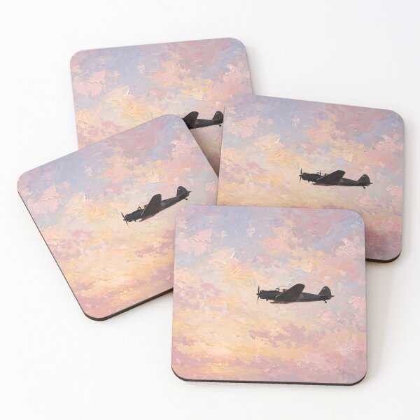 Item preview, Vintage Warplane Silhouette Impressionist Sky Art designed and sold by Jozefin's Studio.