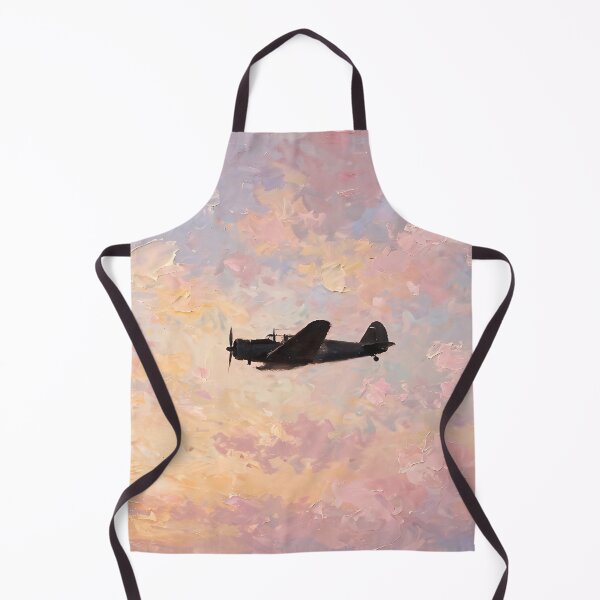 Item preview, Vintage Warplane Silhouette Impressionist Sky Art designed and sold by Jozefin's Studio.