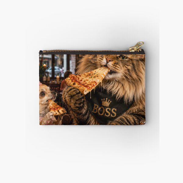 Item preview, Boss Cat & Chihuahua Pizza Night — Funny Maine Coon Italian Restaurant Diner Scene designed and sold by Extremeallie.