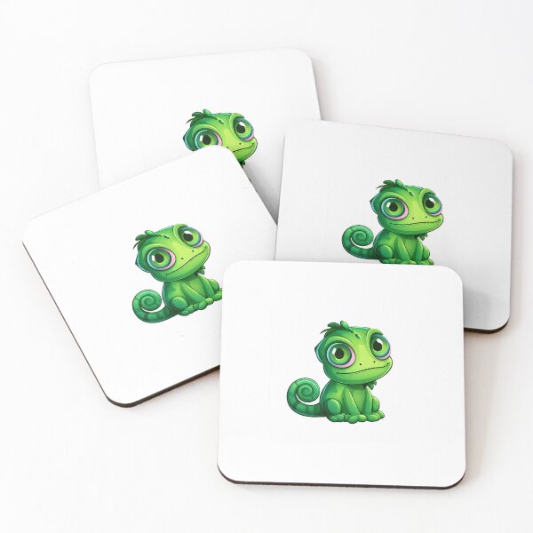 Item preview, Cute Green Chameleon | Kawaii Cartoon Reptile Sticker & T-Shirt Design designed and sold by Brandady.
